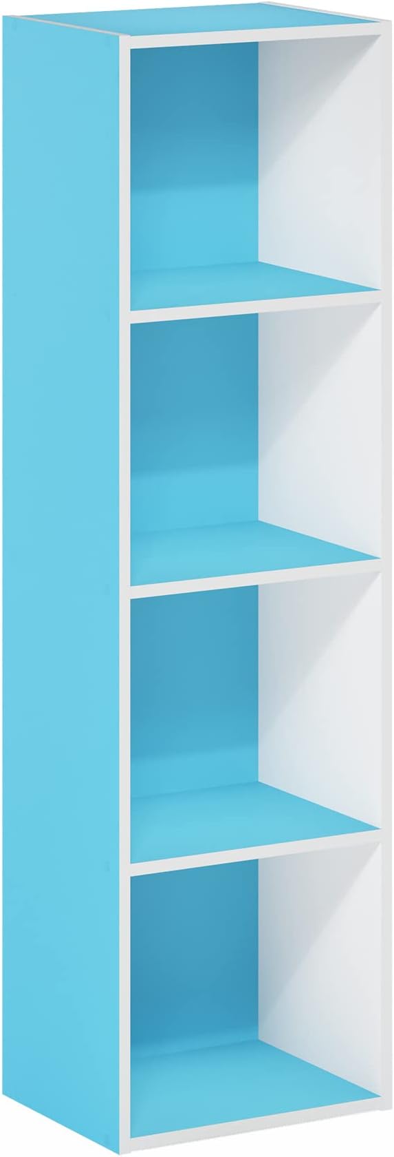 Furinno PASIR Book Shelf, 4-Tier Modern Bookshelf, Open Shelves Bookcase 9 x 12 x 42, Easy Assembly, for Living Room, Bedroom