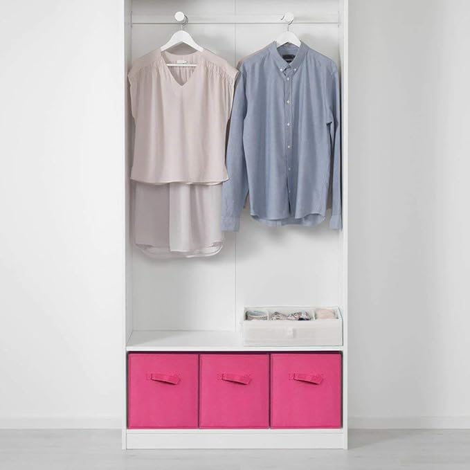 ShellKingdom Storage Bins, Foldable Fabric Storage Cubes And Cloth Organizer Drawer For Closet And Toys, 2 Pack (Fuchsia)
