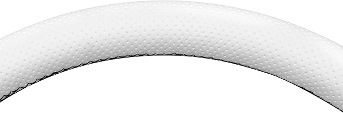 MEWANT Hand Stitch Steering Wheel Cover for Chevy Silverado 1500 2500 3500 1999-2002 Tahoe Suburban 1998-2002 Astro Blazer S10 Kodiak C/K White Black Faux Leather Custom-Fit Anti-Slip Interior Wrap