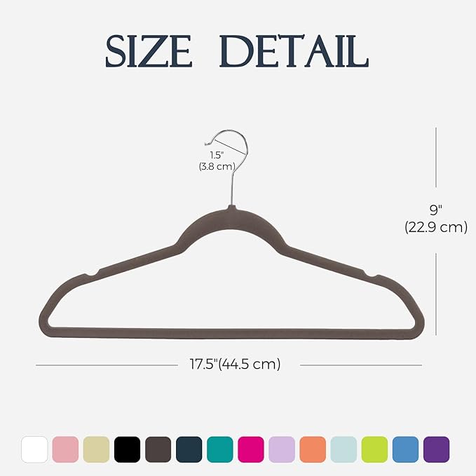 HOUSE DAY Taupe Velvet Hangers 60 Pack, Non Slip Clothes Felt Hanger Heavy Duty for Coat, Premium Slim Space Saving Suit Hang