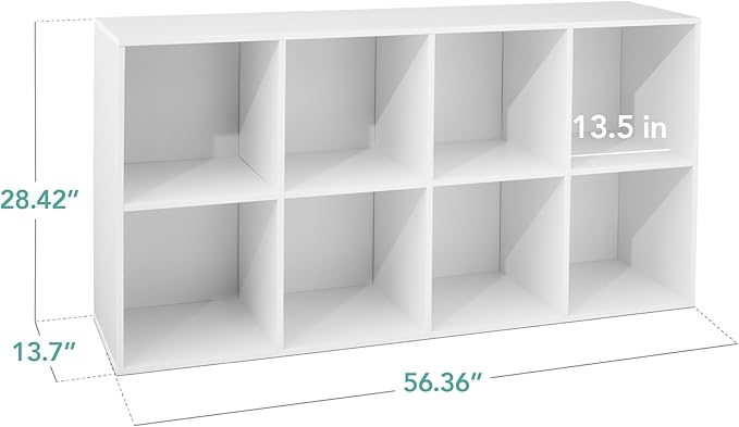 Best Choice Products 8-Cube Storage Organizer, 13.5in Shelf Opening, Bookcase, Display Shelf, Customizable w/ 2 Removable Bac