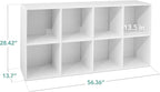 Best Choice Products 8-Cube Storage Organizer, 13.5in Shelf Opening, Bookcase, Display Shelf, Customizable w/ 2 Removable Bac