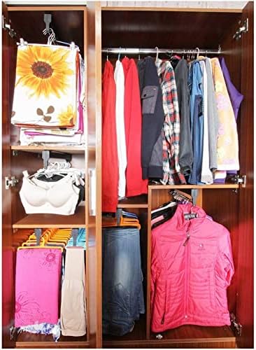 Extendable Clothes Rail, Adjustable Steel Wardrobe Rod, Pull-Out Closet Organizer for Coats & Trousers, Space-Saving 30-80 cm