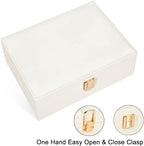 Voova Jewelry Box Organizer for Women Girls, 2 Layer Large Men Jewelry Storage Case, PU Leather Display Jewellery Holder with