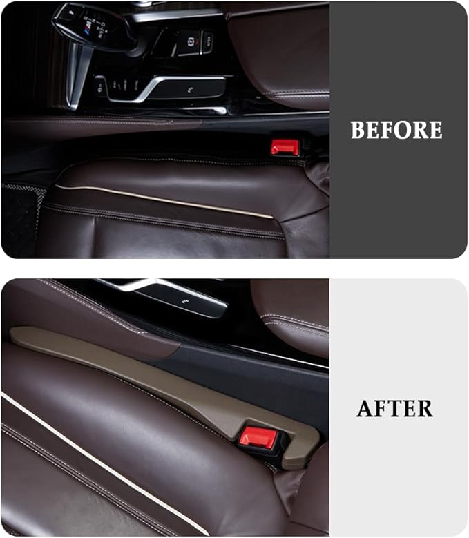 Car Seat Gap Filler,Super Flexible Car Side Seat Gap Filler Car Accessories for Women & Men,Universal CCar Organizer Between Seats for Tightly Filling Seat Gaps(Brown/2PCS)