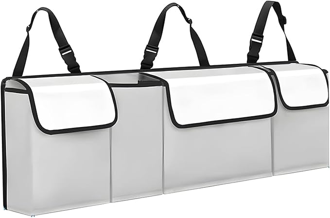 Car Trunk Organizer, Backseat Hanging Large Storage with Adjustable Straps,Waterproof PVC Collapsible Cargo Bag, Car Interior