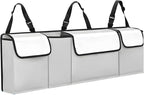 Car Trunk Organizer, Backseat Hanging Large Storage with Adjustable Straps,Waterproof PVC Collapsible Cargo Bag, Car Interior