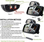 Car Blind Spot Mirrors(5.12 * 2.75in), Adjustable Auxiliary Universal Wide Angle Mirror for Universal Car SUV Mirrors Strong Adhesive HD Glass Mirror Frame Thickness Less than 5MM (R)