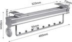 Pull Out Closet Clothes Rail,Extendable Wardrobe Hanger with Double Sliding Track, Aluminum Framed,Load-Bearing 30Kg Clothes,
