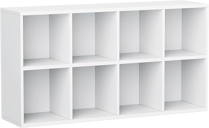 YESHOMY 8 Cube Bookcase, Open Frame 2-Tier Book Shelf, Bookshelf Storage Organizer with Adjustable Shelves for Organization, 