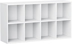 YESHOMY 8 Cube Bookcase, Open Frame 2-Tier Book Shelf, Bookshelf Storage Organizer with Adjustable Shelves for Organization, 