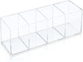 elysolpluv Clear Acrylic 4-Compartment Organizer Box, Large (8.7" × 3.0" × 3.7") – Handcrafted, Eco-Friendly, Minimal Packagi