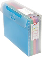 JAM PAPER Storage Box with Colored Files - 12.5 x 9.5 3.5 - Box Sold Individually & 5 Files