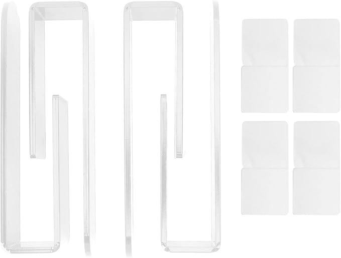 TOPINCN Acrylic Baseball Hat Rack, Wall Mounted Hat Hook Organizer, Self Adhesive, Space Saving, 4 Pack with 8 Adhesives (Cle