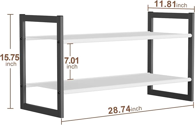 2-Tier Shoe Rack for Closet & Entryway, Stackable Shoe Organizer, Screw-Fastened Metal Frame for Less Wobble, Heel-Friendly N