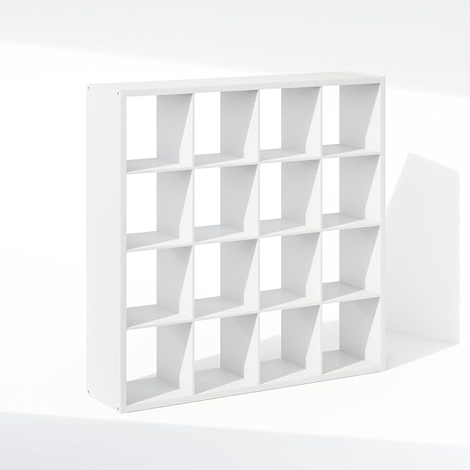 Furinno Cubic Closet Organizers and Storage, 16-Cube Closet Organizer, Open Shelf Closet Storage, Extra Thick Frame for Wardr