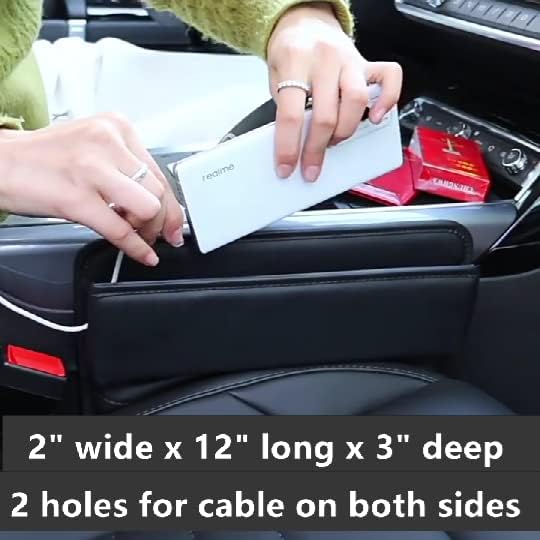 Leather Car Seat Gap Filler Organizer and Storages Blocker Automotive Accessories Universal for Car SUV Truck Fill The Gap Between Seat and Console Stop Things from Dropping Pack of 2