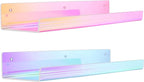 upsimples Acrylic Shelves for Wall Decor, 15" Display Shelf for Perfume, Skincare, Nail Polish, Wall Organizer for Bathroom, 