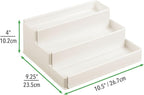 mDesign Plastic Expandable 3-Tier Shelf Rack Organizer - Storage for Bathroom Vanity, Cabinet, Cupboard, Drawer - Holds Medic
