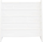 Humble Crew 4-Tier Kids Bookshelf, White Wood/White - Premium Book Shelf for Kids Rooms with Four Deep Pockets - Toddler Slin