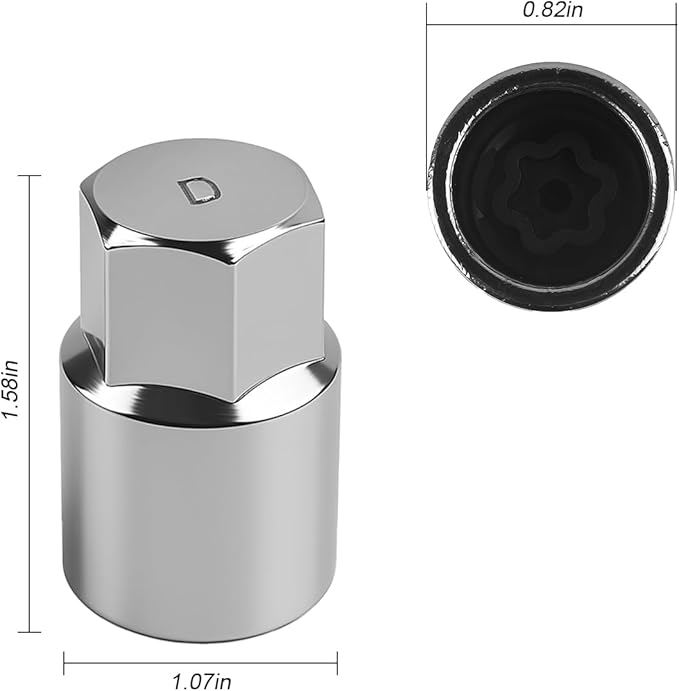 Car D-Wheel Locking Nut Key, Anti-Theft Vehicle Wheel Lug Removal Tool, Automotive Tire Lock Screw Socket Adapter, Compatible