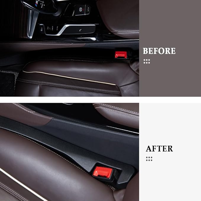 2PCS Car Seat Gap Filler,Flexible in between Car Seat Catcher for Tightly Filling Seats Gaps,Universal Cars Console Catcher Interior Cars Accessories for Women & Men (Black)