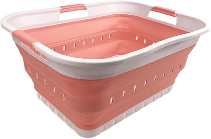 SAMMART 42L (11 gallon) Collapsible Plastic Laundry Basket - Foldable Pop Up Storage Container/Organizer - Space Saving Hampe