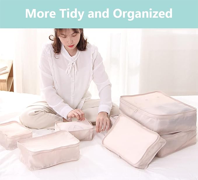 Packing cubes for Travel 6 Set Luggage Organizer Bags Packing Cubes for Suitcases Travel Essentials for Carry on Mesh Suitcas