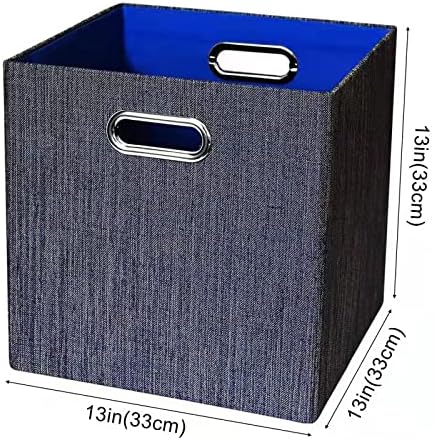 Posprica Storage Cube Basket Bins,13×13 Foldable Storage Containers for Shelf Cabinet Bookcase Boxes,Thick and Heavy Duty Fab