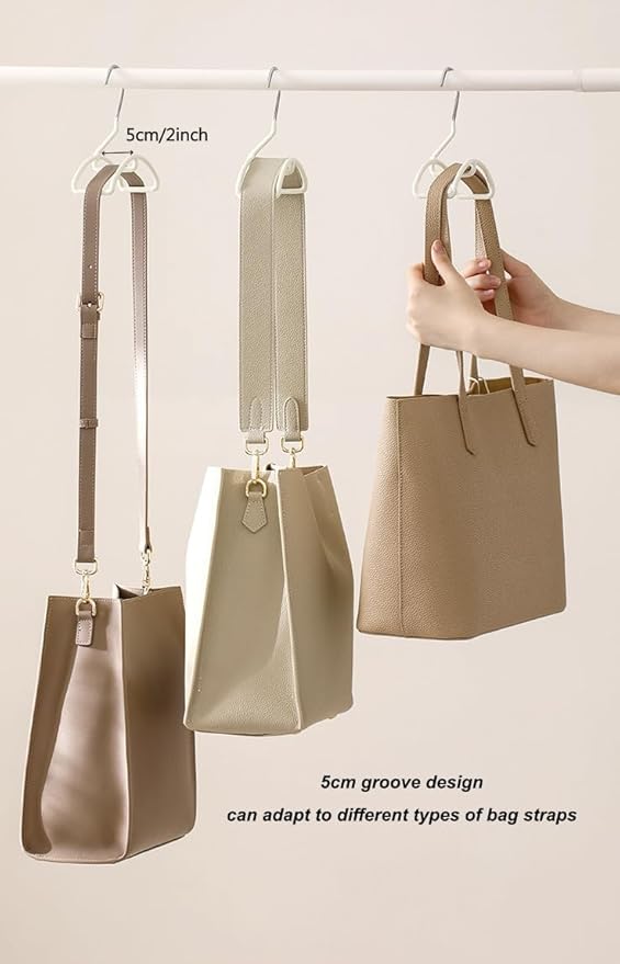HARWAVE 4 Pack Bag Hangers, Purse Hangers for Closet, Hooks for Organizer and Hanging Bags Handbags Belts