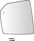 TRQ Driver Side Mirror Glass Heated Compatible with 2015-2017 Ford F150 with Blind Spot Indicator