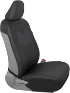 Motor Trend Super Sport Gray Faux Leather Seat Covers, Front Seats – Modern Two-Tone Design, Easy to Install Seat Protectors,