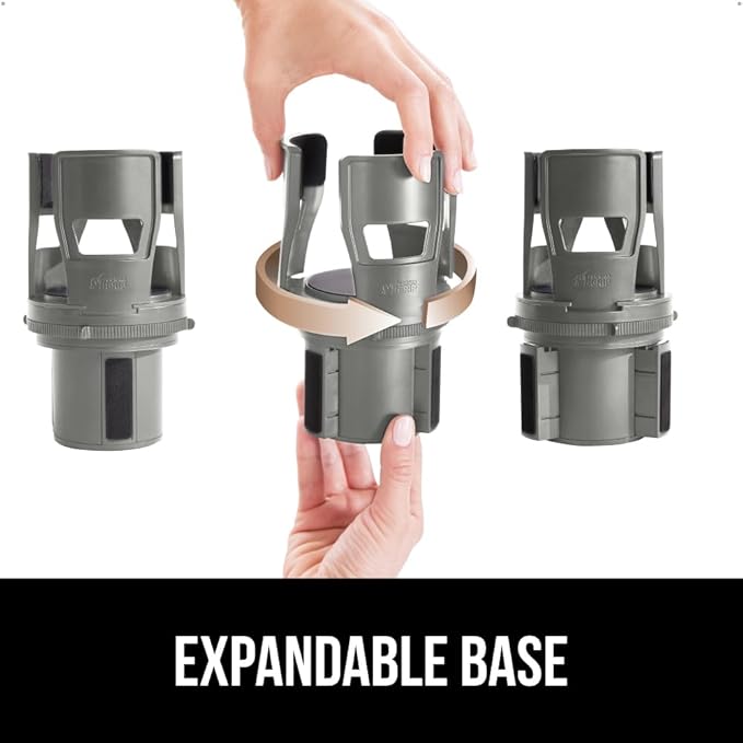GORILLA GRIP Patent Pending Adjustable Car Cup Holder Expander, Keeps Water Bottle Secure, Expands to Fit 18 to 48 oz Large B