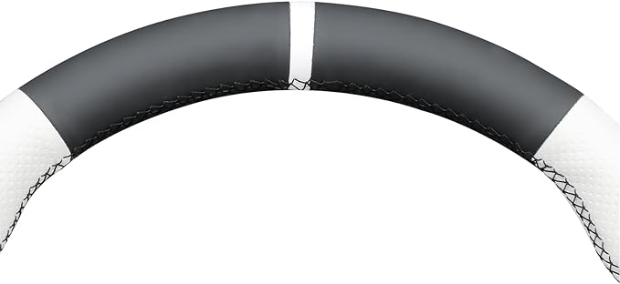 MEWANT Hand Stitched White Leather Steering Wheel Cover Wrap for Chevrolet Camaro 2017-2022 Steering Wheel Accessories for Chevrolet Camaro 2017-2022