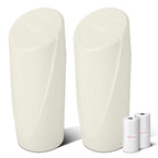 Car Trash Can Bin with Lid - 2 Packs Car Garbage Can Cup Holder - Cream Mini Leakproof Vehicle Garbage Bin with 40pcs Trash Bags-Automotive Organizers and Storage for Front Back Seat Accessories