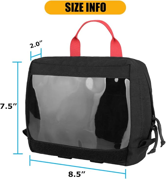 KRYDEX Clear Top Insert Bag with Hook Panel Tactical Packing Cube Travel Organizer Bag (Large)