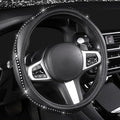 AUTOYOUTH Bling Steering Wheel Cover - Crystal Studded Rhinestone Non-Slip Breathable Design for Women/Girls, Universal Fit 1