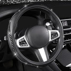 AUTOYOUTH Bling Steering Wheel Cover - Crystal Studded Rhinestone Non-Slip Breathable Design for Women/Girls, Universal Fit 1