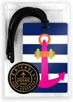 R. Nichols Nautical Luggage Tag Set - Sturdy Waterproof Plastic Travel Labels for Baggage, Suitcases, Backpacks, and Diaper B