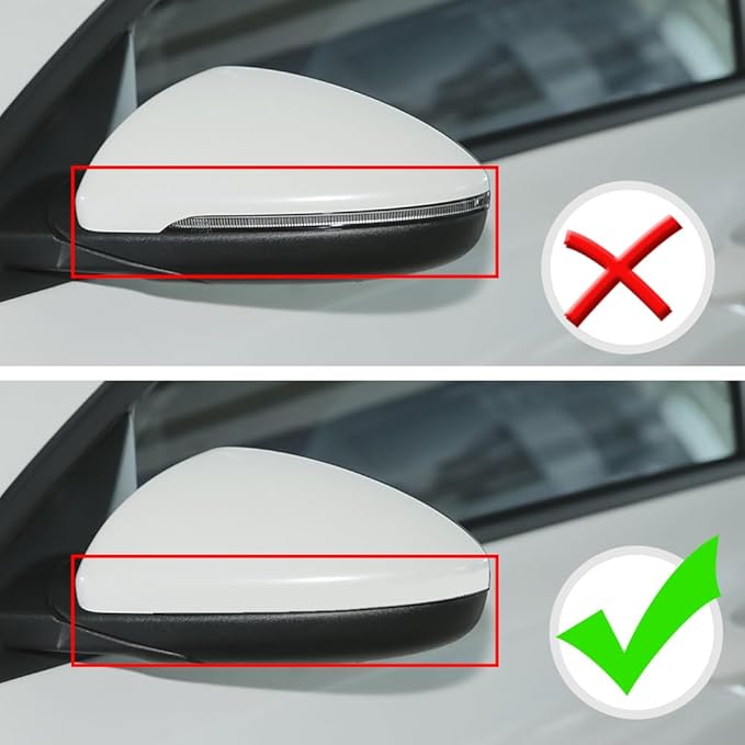 Side Rearview Mirror Cover For Kia Forte 2019-2024 Accessories Aggressive Look Sport Door Side LH & RH Exterior Rearview Mirror Guard Cover Trims Glossy Black（Without Turn Signal)
