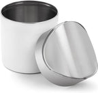 ZOOFOX 2 Pack Mini Trash Can, White Stainless Steel Garbage Bin with Swing Lid, Small Countertop Trash Can for Home, Office, Kitchen, Vanity Tabletop, Bedroom, Car