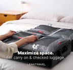 LeanTravel Premium Compression Packing Cubes for Travel - Suitcase Organizer Bags with Double Zipper & Breathable Mesh Panel 
