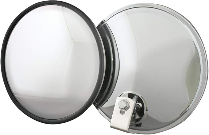 GG Grand General 33341 Stainless Steel 7” Convex Blind Spot Mirror for Trucks, Buses, Utility Vehicles and More – Offset Mount