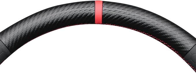 MEWANT Hand Sewn Steering Wheel Cover Wrap for Ford Mustang 1994-2004 Steering Wheel Accessories for Ford Mustang 1994-2004