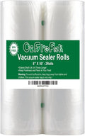 O2frepak 2Pack (Total 100Feet) 8x50 Rolls Vacuum Sealer Bags Rolls with BPA Free,Heavy Duty Vacuum Food Sealer Storage Bags R