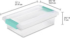 Sterilite 6-Pack Clip Box, Stackable Clear Plastic Bins with Latching Lids, Small - Writing, Arts or Crafts Supplies Storage 