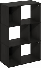 Furinno DALY Book Shelf, 6-Cube Bookshelf, Cube Storage Organizer Bookcase with Irregular Compartments, 11.7 x 23.6 x 36.8, f