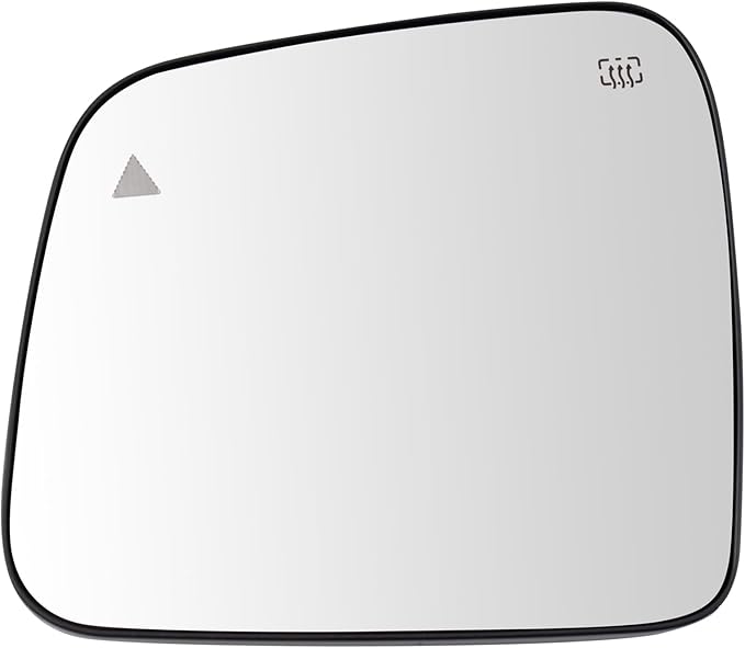 TRQ Driver Side Mirror Glass Heated Blind Spot Indicator Snap On Compatible with 2011-2022 Jeep Grand Cherokee CH1324177