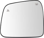 TRQ Driver Side Mirror Glass Heated Blind Spot Indicator Snap On Compatible with 2011-2022 Jeep Grand Cherokee CH1324177