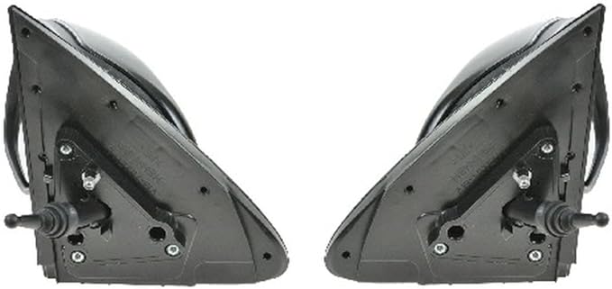 TRQ 2 Piece Driver and Passenger Side Mirror Assembly Set Manual Adjustment Non-Heated No Memory Textured Compatible with 201